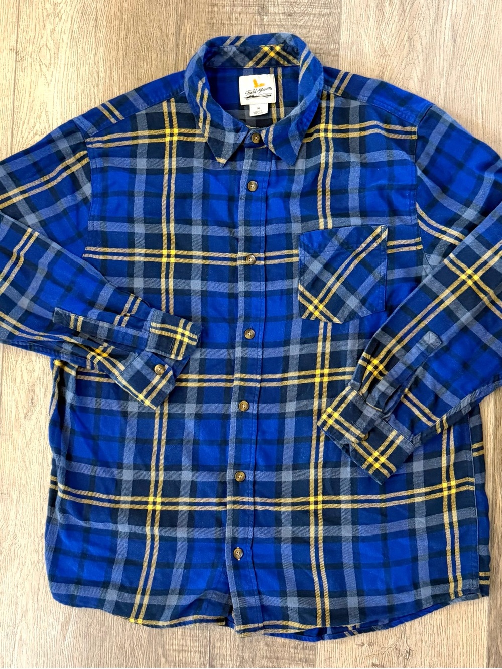 Field & Stream Men’s Blue Plaid Flannel Button Front Shirt XL
